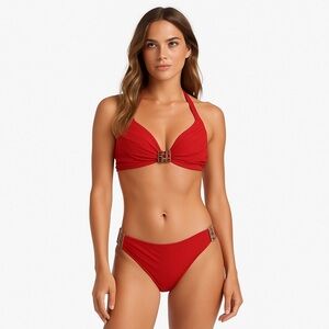 Becca by Becca virtue bikini maroon with bronze accents size small